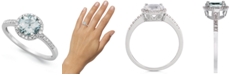 Macy's Aquamarine (1 ct. t.w.) and Diamond (1/8 ct. t.w.) Ring in 14k White Gold